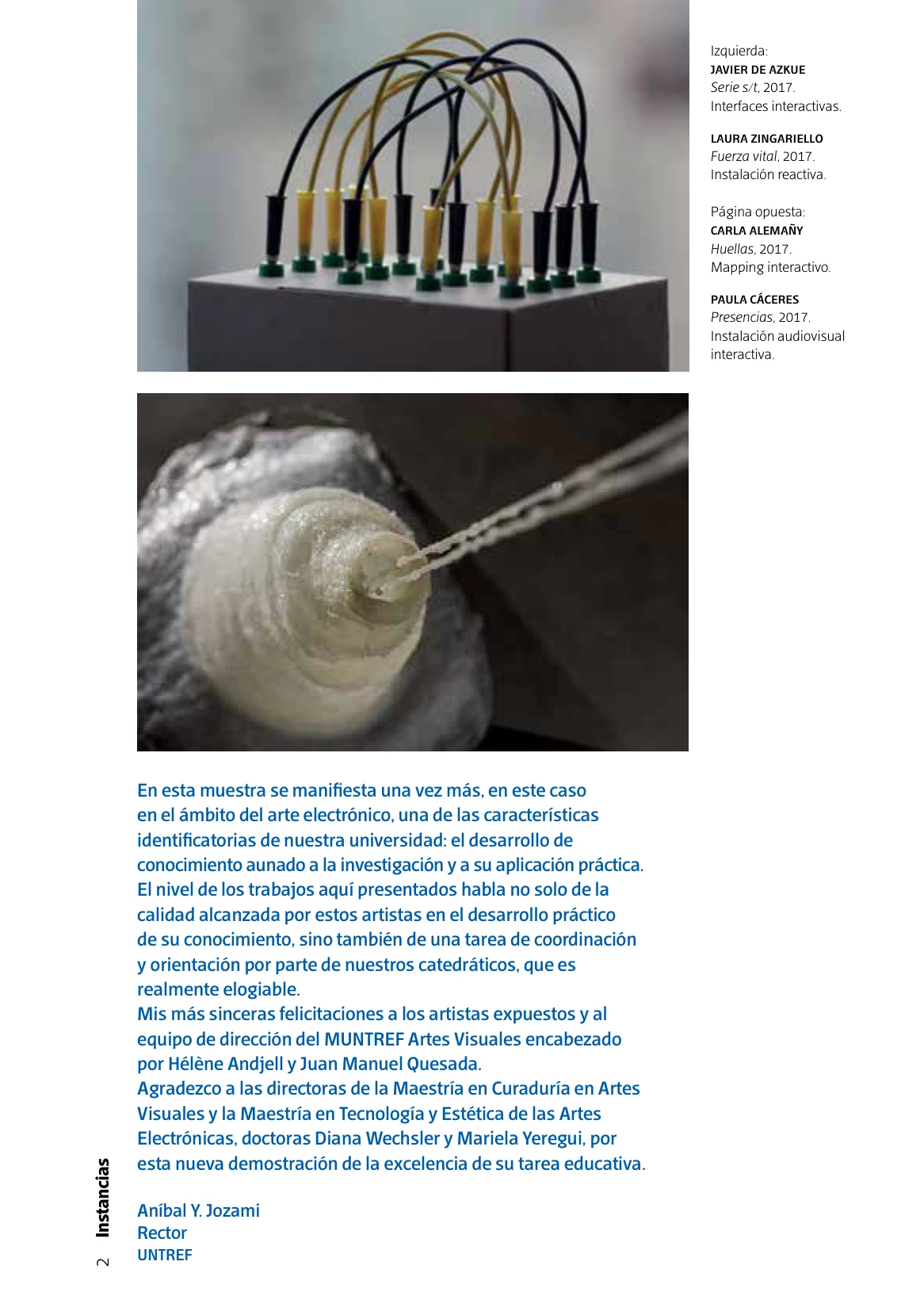 Instancias · Tabloide editorial Ejes curatoriales